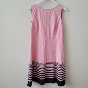 SHEIN Pink Midi Dress with Black Stripes
